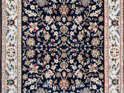 Nain Fine Oriental hand-knotted wool runner in Blue & Ivory, 2'9" x 14' — SKU O063999 (view 5)