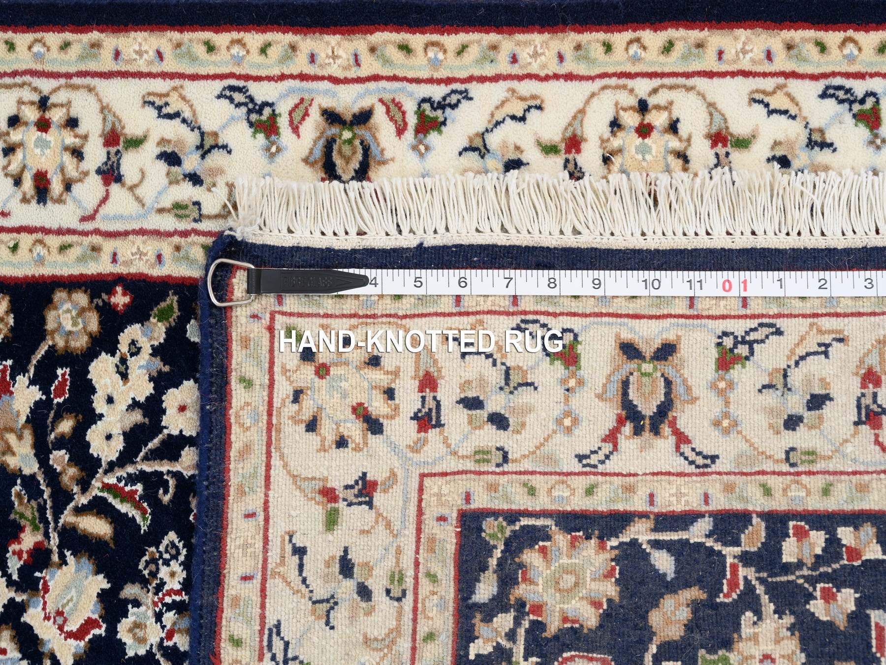 Nain Fine Oriental hand-knotted wool runner in Blue & Ivory, 2'9" x 14' — SKU O063999 (view 8)