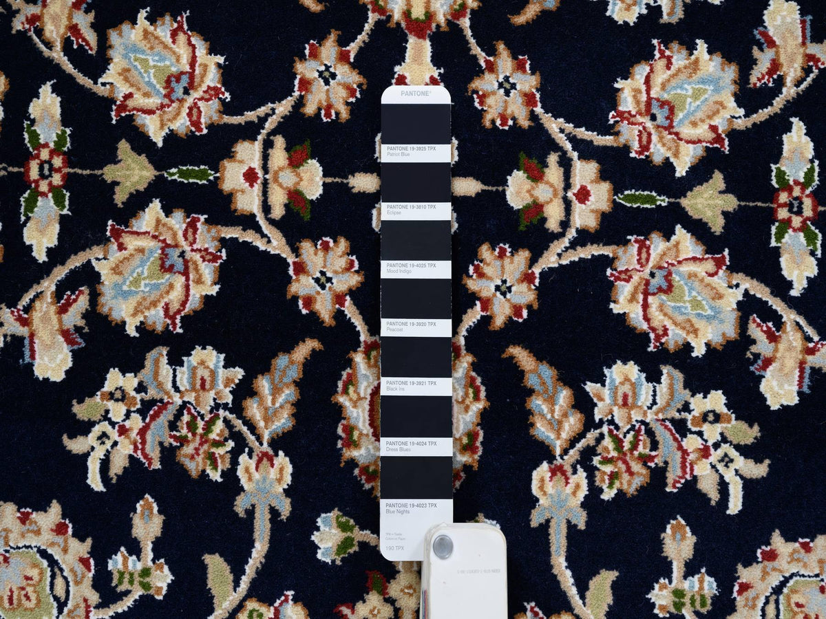 Nain Fine Oriental hand-knotted wool runner in Blue & Ivory, 4' x 12' — SKU O064000 (view 4)