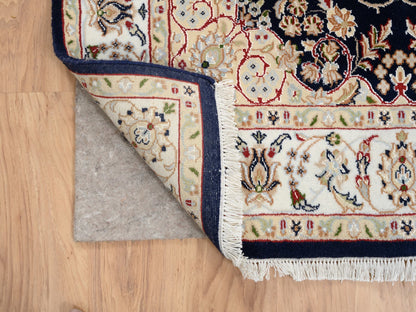Nain Fine Oriental hand-knotted wool runner in Blue & Ivory, 4'2" x 10'4" — SKU O064007 (view 3)
