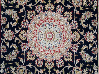 Nain Fine Oriental hand-knotted wool runner in Blue & Ivory, 4'2" x 10'4" — SKU O064007 (view 5)