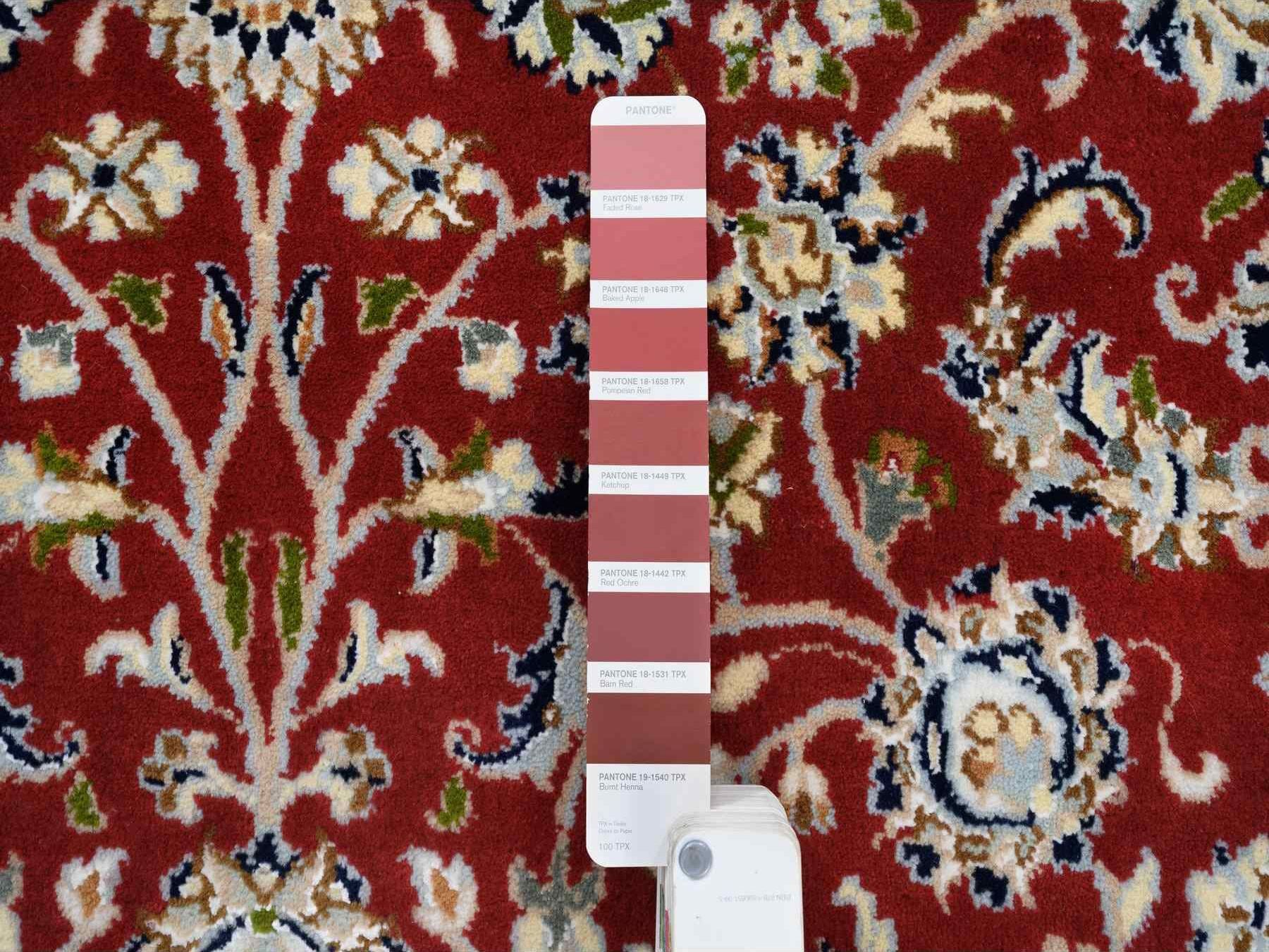 Nain Fine Oriental hand-knotted wool rug in Red & Ivory, 5' x 5'1" — SKU O064011 (view 4)