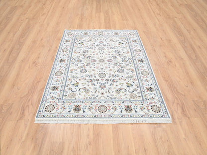 Ivory 4'10" x 6'8" Fine Oriental Hand knotted Wool Rug - Sku: O064030
