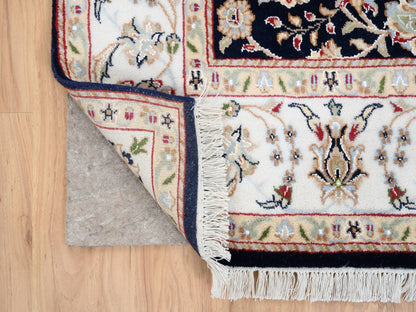 Nain Fine Oriental hand-knotted wool rug in Blue & Ivory, 5' x 5' — SKU O064043 (view 3)