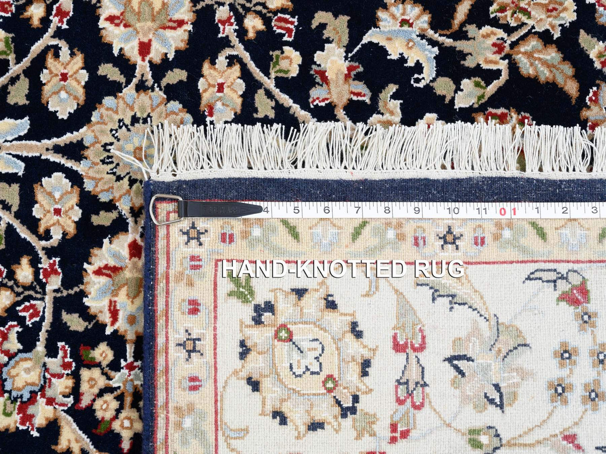 Nain Fine Oriental hand-knotted wool rug in Blue & Ivory, 5' x 5' — SKU O064043 (view 8)