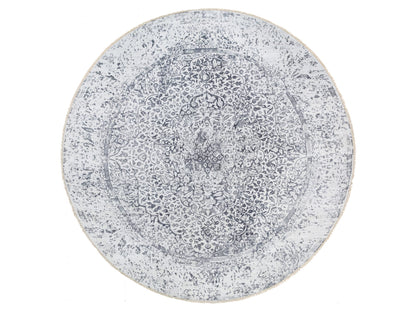 Transitional hand-knotted wool/silk rug in Gray, 11'9" x 11'9" — SKU O064058