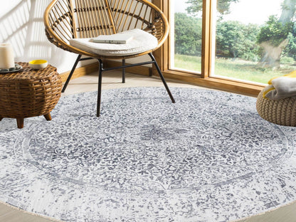 Grey 11'9" x 11'9" Transitional Hand knotted Wool/Silk Rug - Sku: O064058