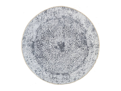 Transitional hand-knotted wool/silk rug in Gray, 9'9" x 9'9" — SKU O064059