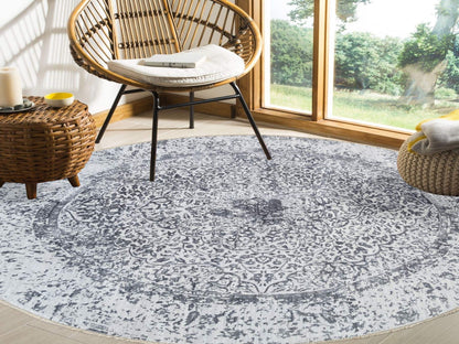 Grey 9'9" x 9'9" Transitional Hand knotted Wool/Silk Rug - Sku: O064059