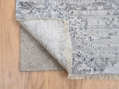 Grey 10'0" x 13'10" Transitional Hand knotted Wool/Silk Rug - Sku: O064085