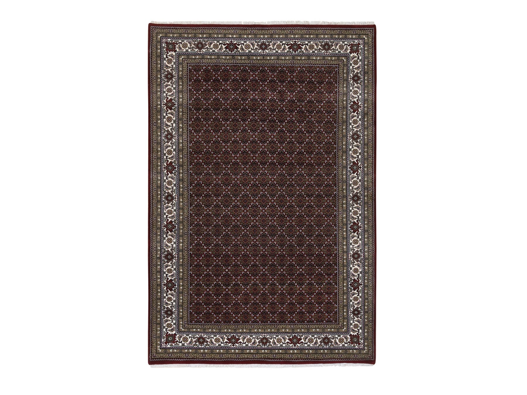 Herati Fine Oriental hand-knotted wool rug in Red & Ivory, 5'9" x 8'9" — SKU O064088