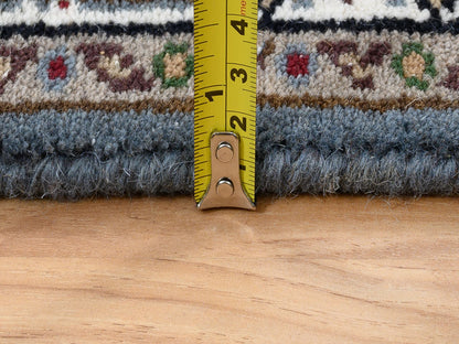 Grey 2'6" x 26'0" Traditional Hand knotted Wool Rug - Sku: O064089