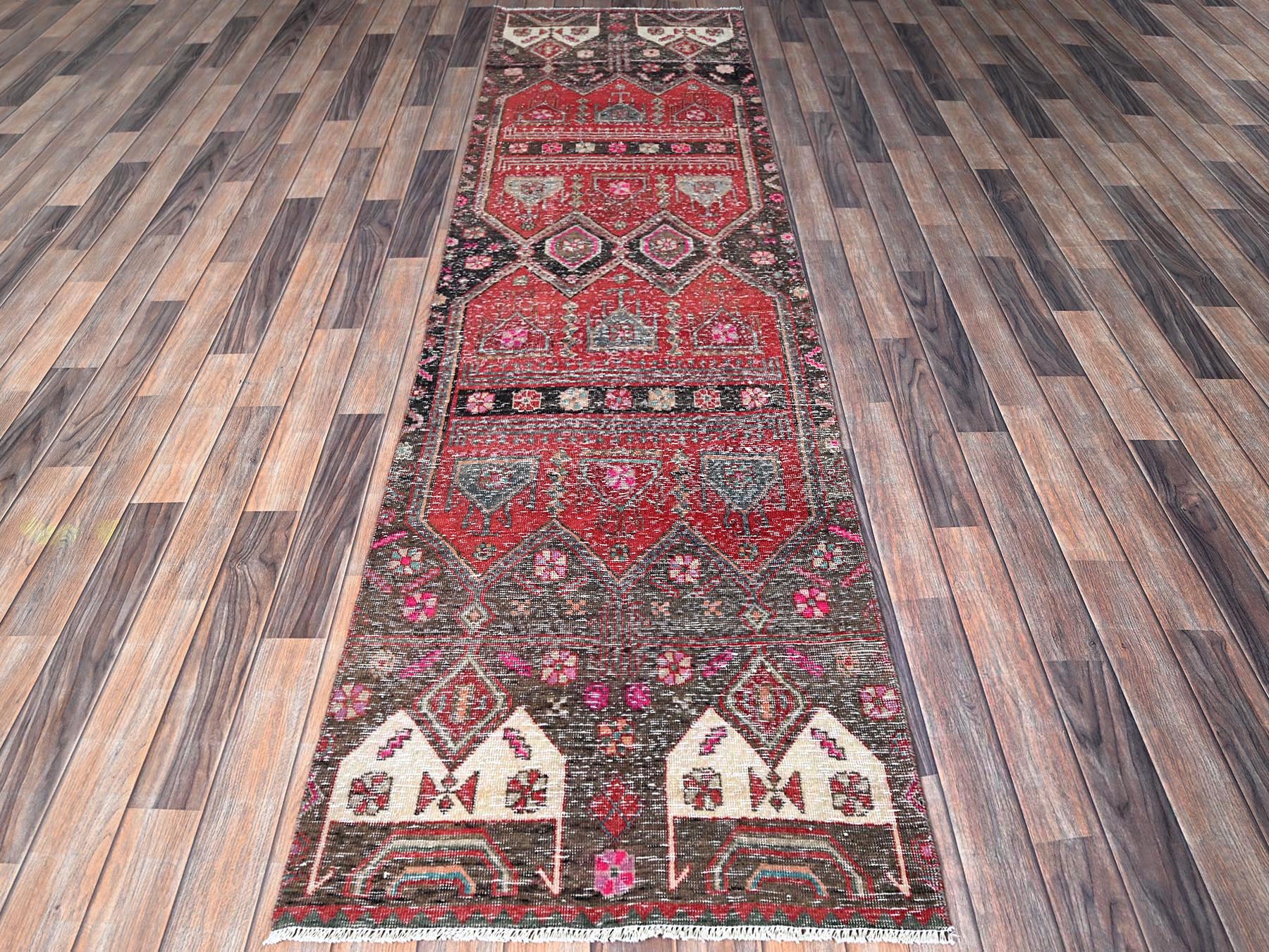 Vintage hand-knotted wool runner in Overdyed, 2'7" x 9'1" — SKU O0640 (view 2)