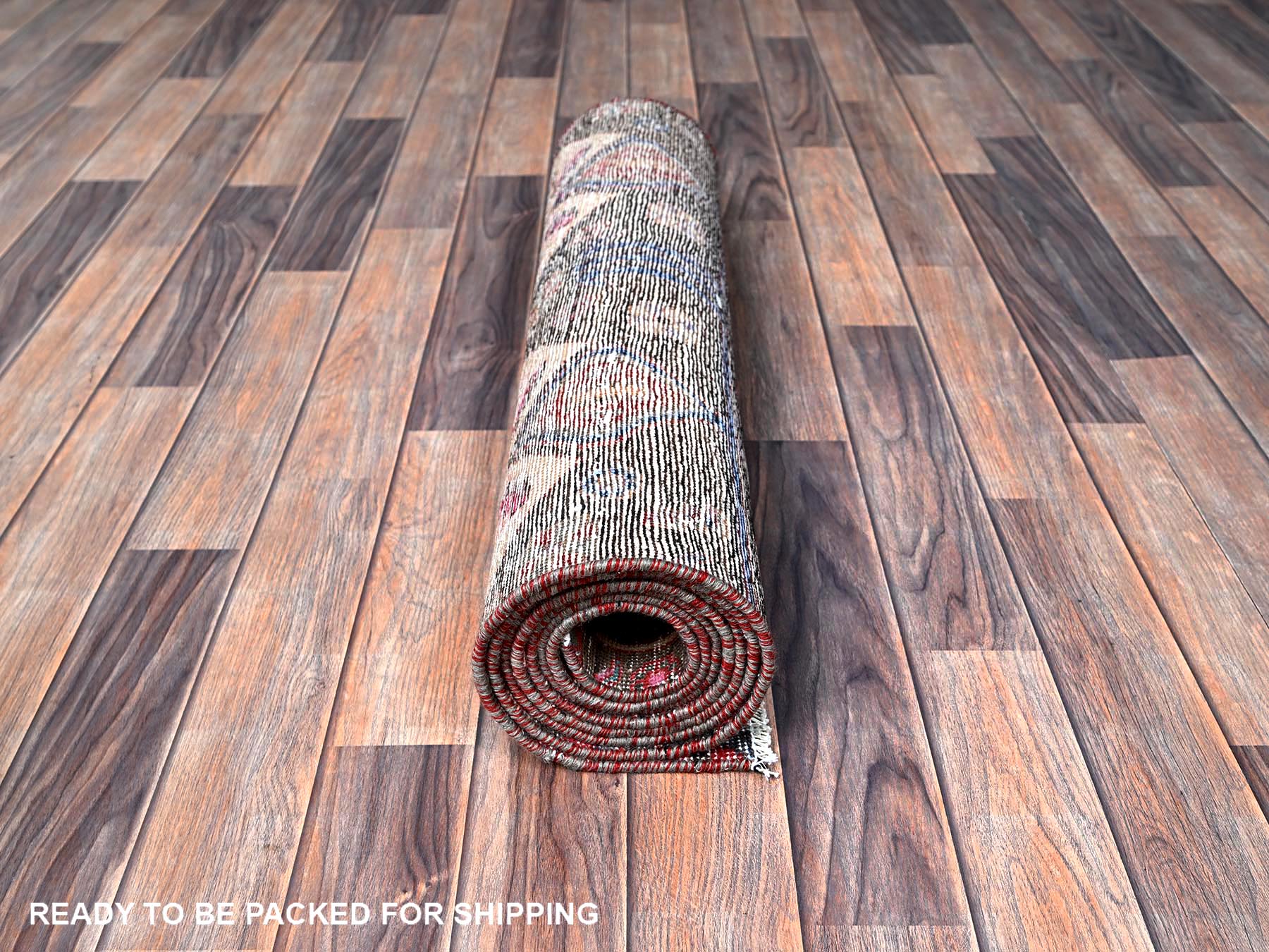 Vintage hand-knotted wool runner in Overdyed, 2'7" x 9'1" — SKU O0640 (view 5)