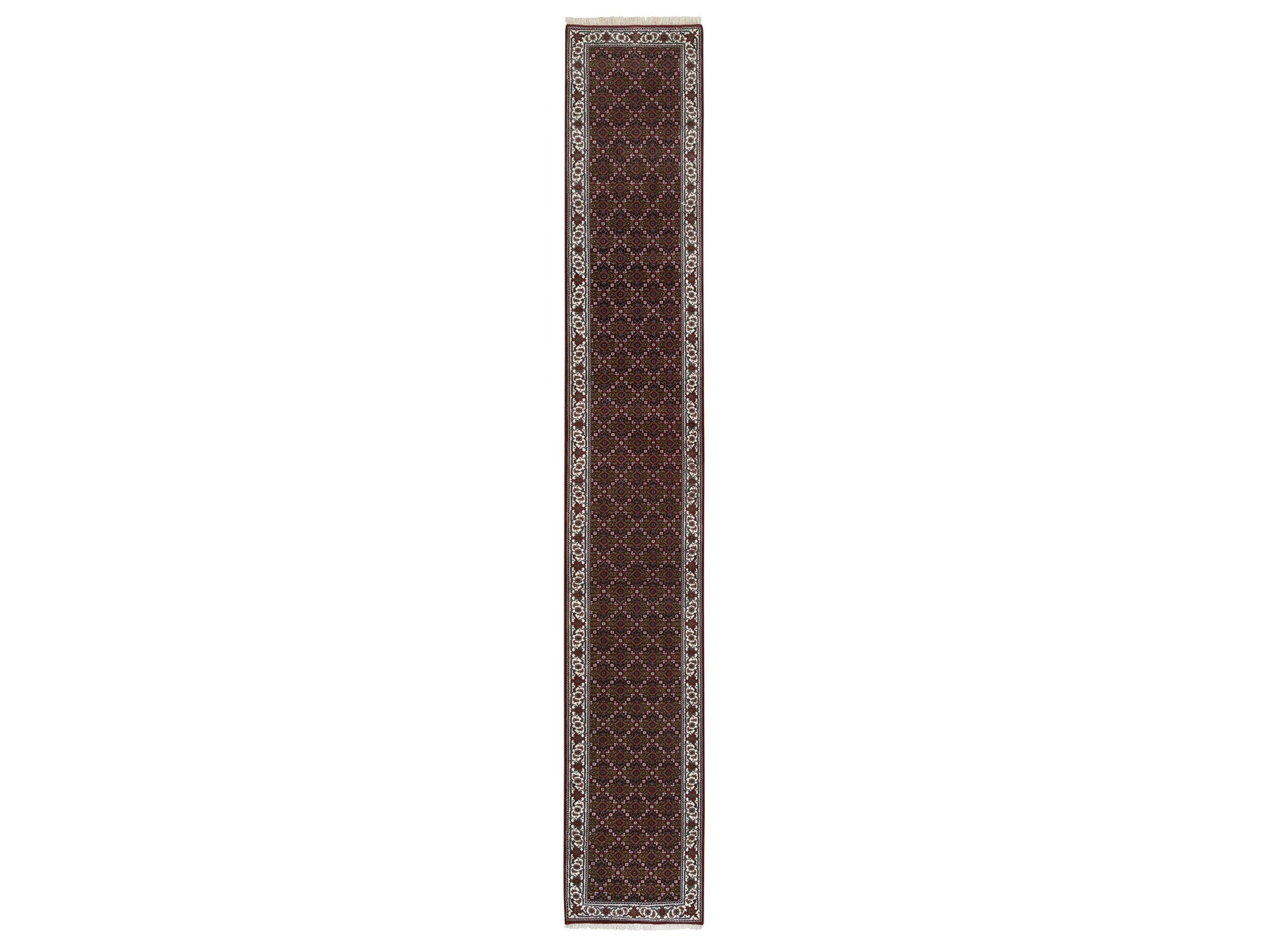 Red 2'1" x 13'10" Traditional Hand knotted Wool Rug - Sku: O064110