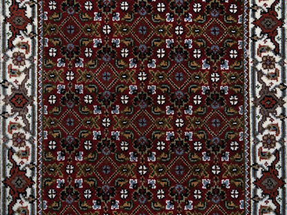 Red 2'1" x 13'10" Traditional Hand knotted Wool Rug - Sku: O064110