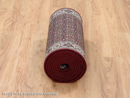 Herati Fine Oriental hand-knotted wool runner in Red & Ivory, 2'1" x 13'10" — SKU O064110 (view 6)