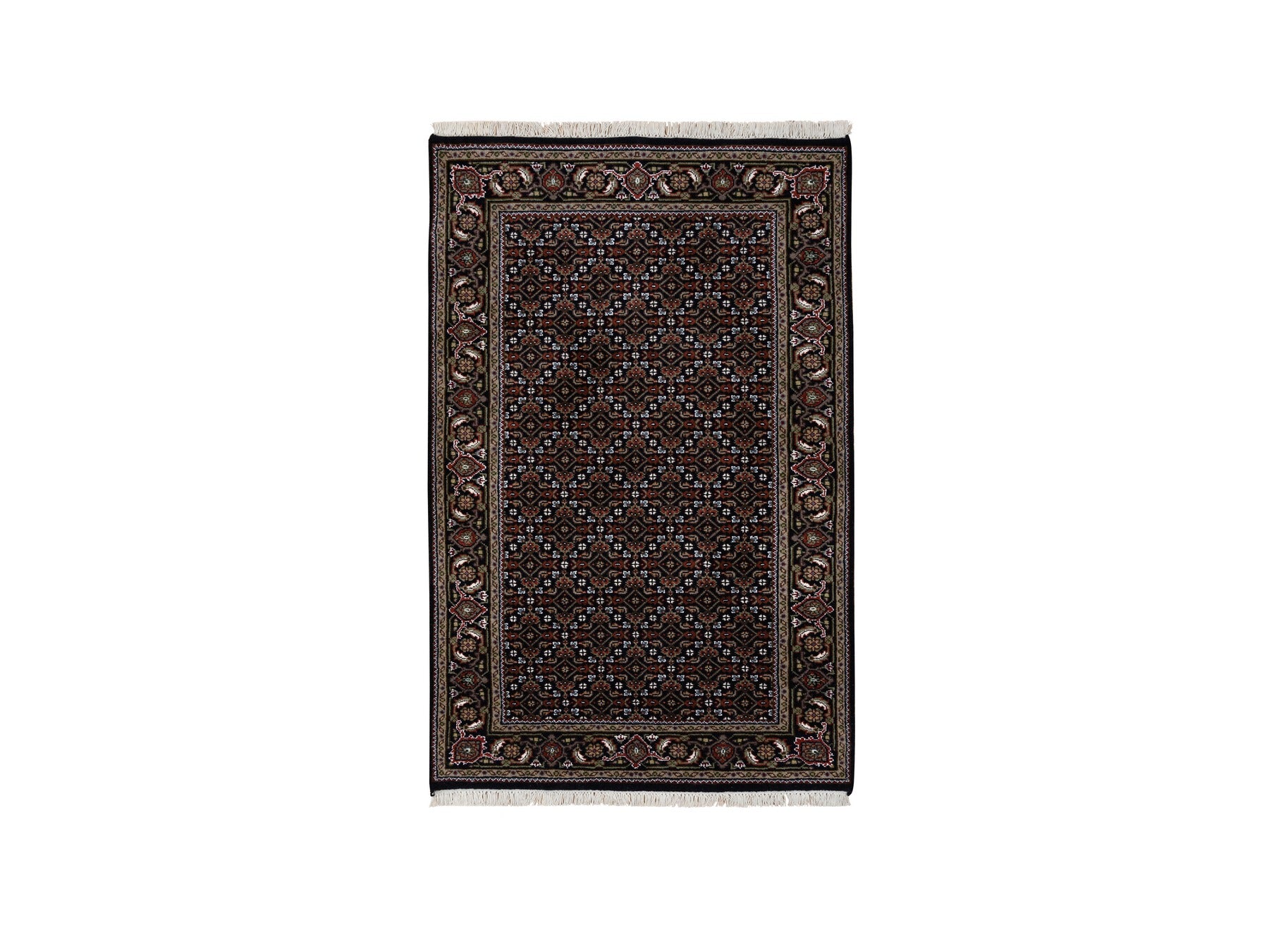 Herati Fine Oriental hand-knotted wool rug in Black, 3' x 5'2" — SKU O064117