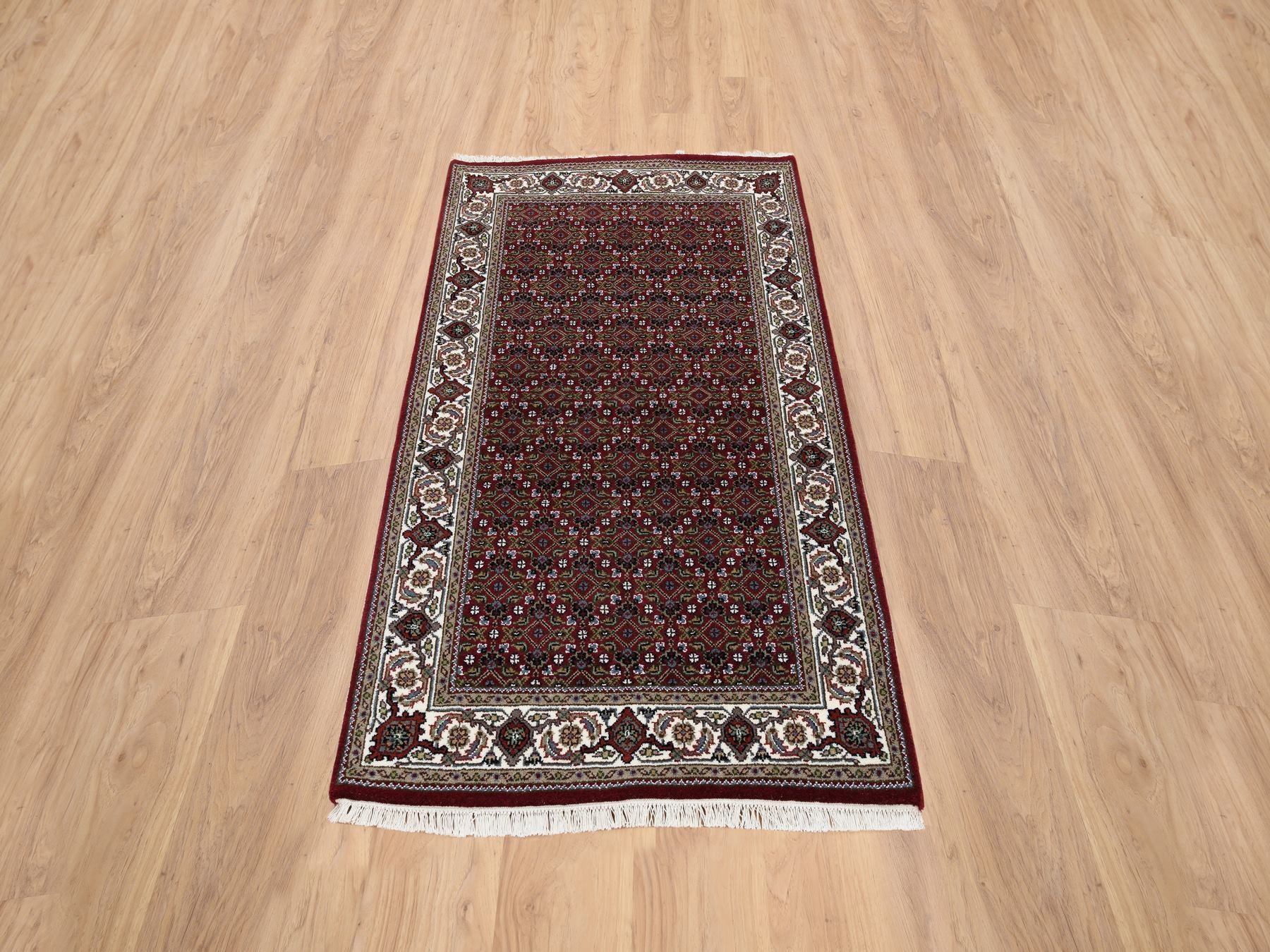 Herati Fine Oriental hand-knotted wool rug in Red & Ivory, 3' x 5'2" — SKU O064120 (view 2)