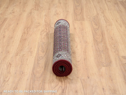 Red 3'0" x 5'2" Traditional Hand knotted Wool Rug - Sku: O064120