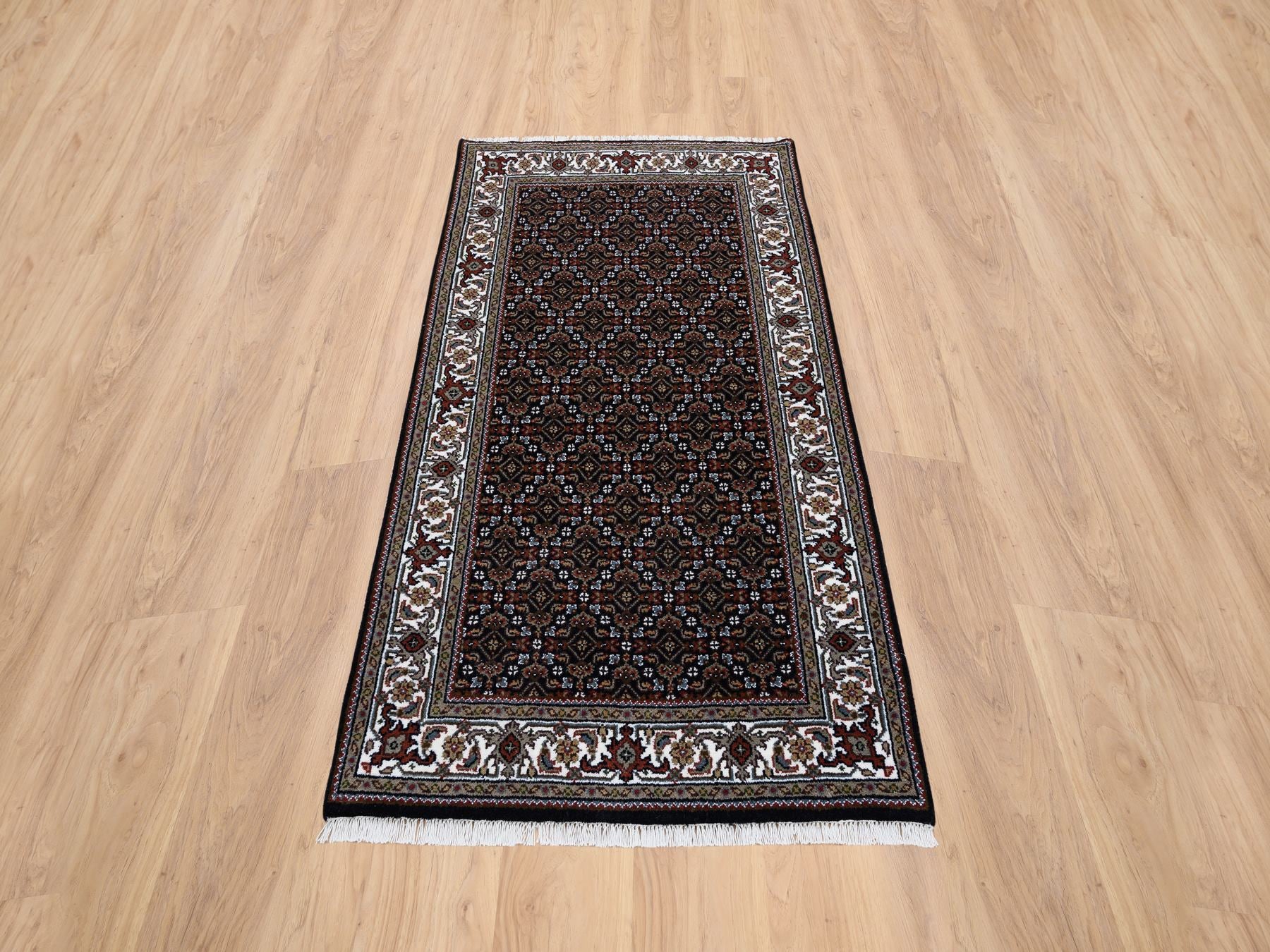 Herati Fine Oriental hand-knotted wool rug in Black & Ivory, 3' x 5'1" — SKU O064121 (view 2)