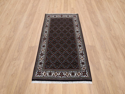 Herati Fine Oriental hand-knotted wool rug in Black & Ivory, 3' x 5'1" — SKU O064121 (view 2)