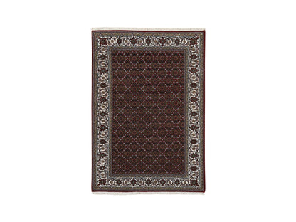 Red 4'0" x 6'0" Traditional Hand knotted Wool Rug - Sku: O064123