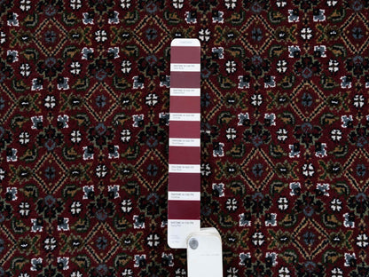 Red 4'0" x 5'10" Traditional Hand knotted Wool/Silk Rug - Sku: O064124