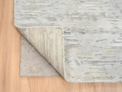 Grey 2'7" x 24'3" Modern / Contemporary Hand knotted Wool Rug - Sku: O064136
