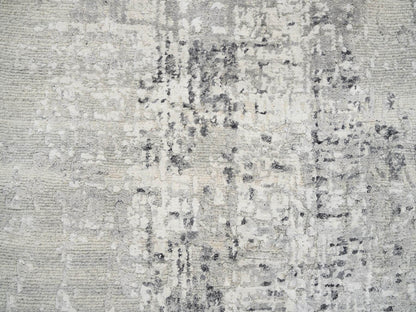 Ivory 2'6" x 20'0" Modern and Contemporary Hand knotted Wool Rug - Sku: O064138