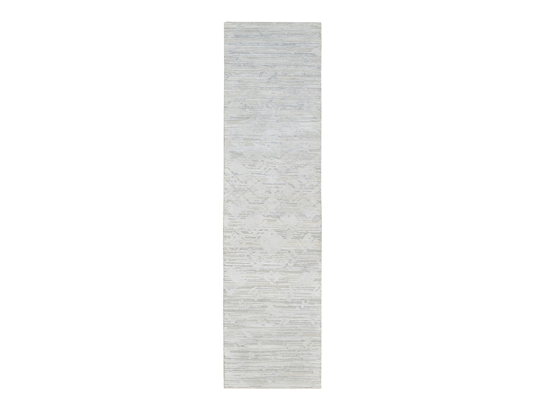 Modern / Contemporary hand-knotted wool runner in Gray, 2'6" x 9'9" — SKU O064140