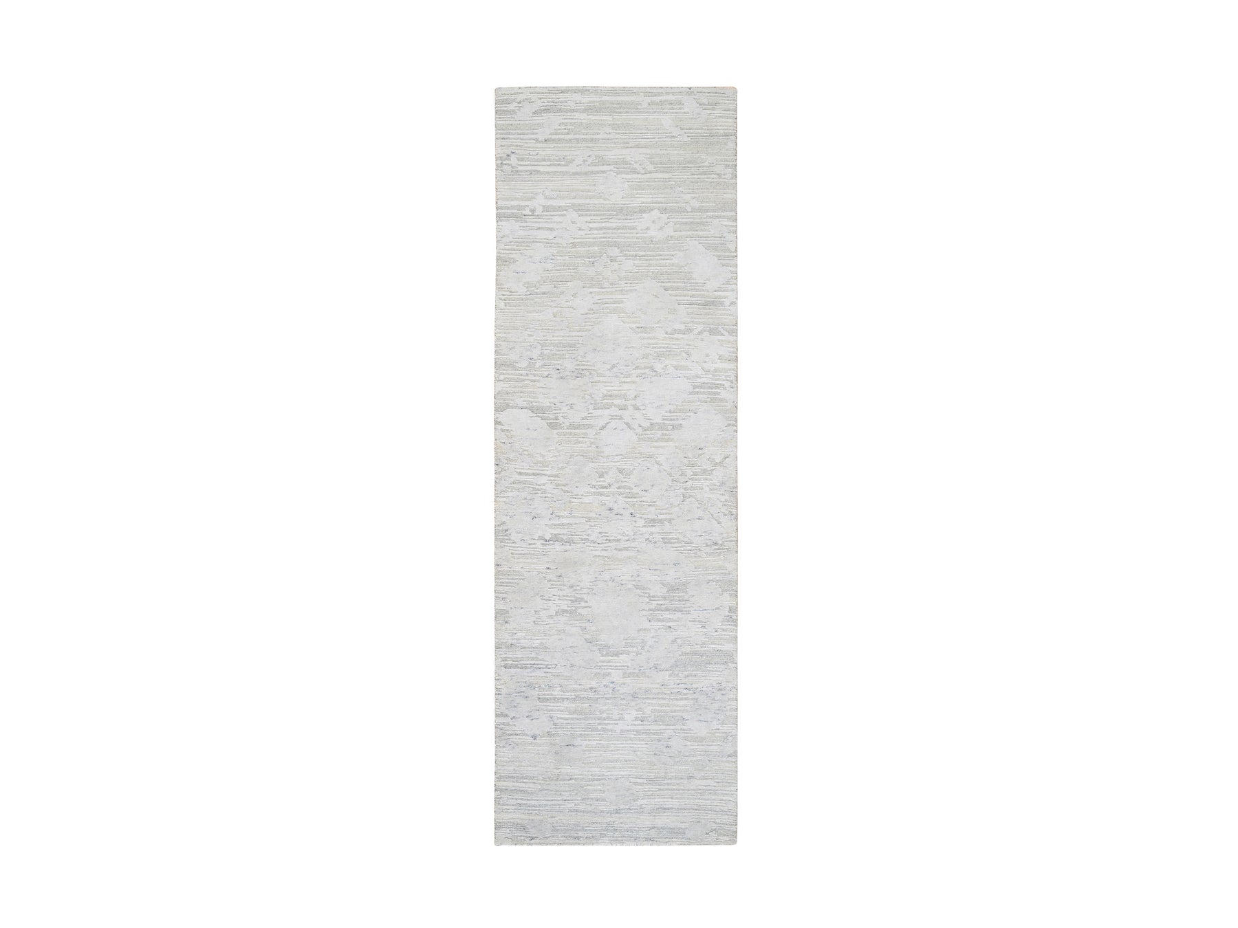 Modern / Contemporary hand-knotted wool runner in Gray, 2'7" x 8'2" — SKU O064147