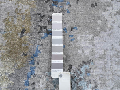 Modern / Contemporary hand-knotted wool/silk rug in Gray, 7'10" x 10' — SKU O064184 (view 8)