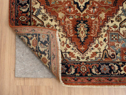 Heriz Heriz hand-knotted wool runner in Red & Navy Blue, 2'7" x 16'3" — SKU O064198 (view 3)