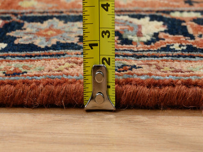 Heriz Heriz hand-knotted wool runner in Red & Navy Blue, 2'7" x 16'3" — SKU O064198 (view 7)