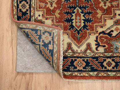 Heriz Heriz hand-knotted wool runner in Red & Navy Blue, 2'6" x 12'2" — SKU O064205 (view 3)