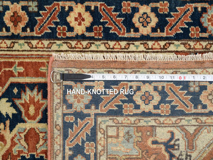 Heriz Heriz hand-knotted wool runner in Red & Navy Blue, 2'6" x 12'2" — SKU O064205 (view 8)