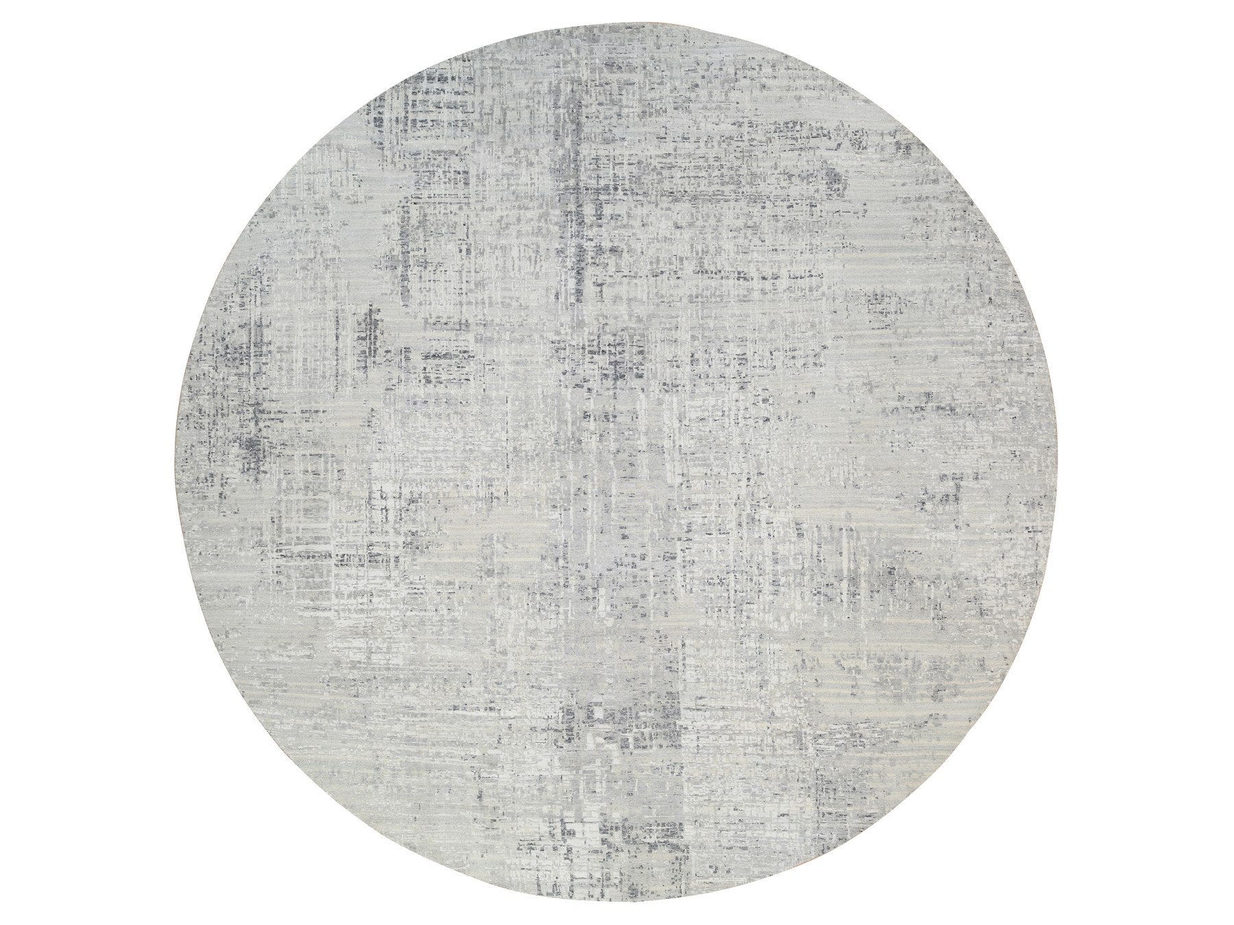 Modern / Contemporary hand-knotted wool rug in Gray, 13'9" x 13'9" — SKU O064232