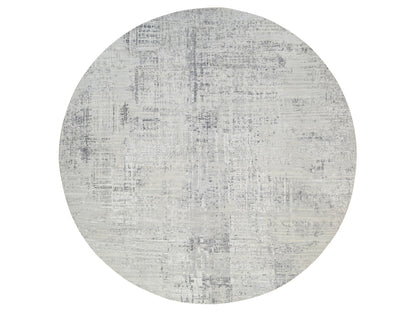 Grey 13'9" x 13'9" Modern / Contemporary Hand knotted Wool Rug - Sku: O064232