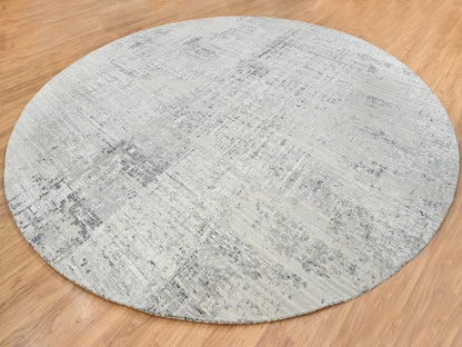 Grey 13'9" x 13'9" Modern / Contemporary Hand knotted Wool Rug - Sku: O064232