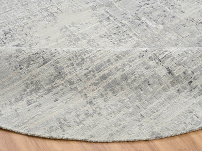 Grey 13'9" x 13'9" Modern / Contemporary Hand knotted Wool Rug - Sku: O064232