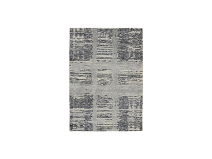 Grey 2'1" x 3'1" Modern / Contemporary Hand knotted Wool Rug - Sku: O064237