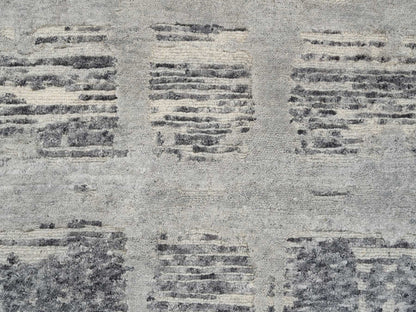 Grey 2'1" x 3'1" Modern / Contemporary Hand knotted Wool Rug - Sku: O064237