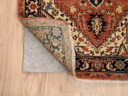 Heriz Heriz hand-knotted wool runner in Red & Navy Blue, 2'7" x 12' — SKU O064250 (view 3)