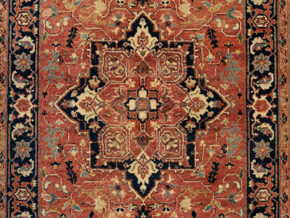 Heriz Heriz hand-knotted wool runner in Red & Navy Blue, 2'7" x 12' — SKU O064250 (view 5)
