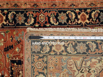 Heriz Heriz hand-knotted wool runner in Red & Navy Blue, 2'7" x 12' — SKU O064250 (view 8)