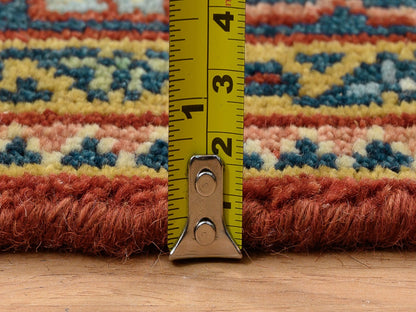 Heriz hand-knotted wool runner in Red & Navy Blue, 4' x 10' — SKU O064256 (view 7)