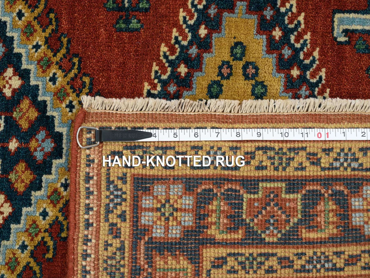Heriz hand-knotted wool runner in Red & Navy Blue, 4' x 10' — SKU O064256 (view 8)