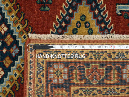 Heriz hand-knotted wool runner in Red & Navy Blue, 4' x 10' — SKU O064256 (view 8)