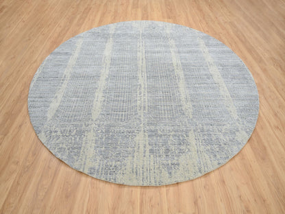 Modern / Contemporary hand-knotted wool/silk rug in Gray, 9' x 9' — SKU O064309 (view 3)